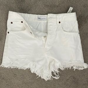 Zara White Jean Shorts